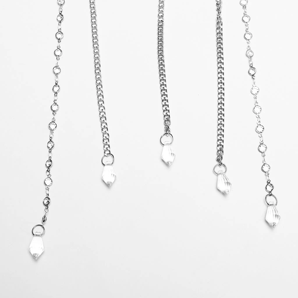 WS-605FSF Gothic Silver Skull Crown with Dramatic Chain Details - Image 13