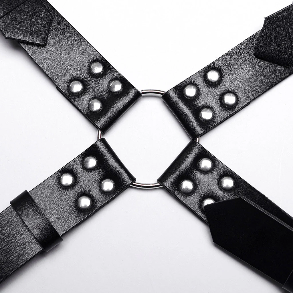 WS-606BDM Gothic Punk Leather Body Harness Adjustable Straps - Image 7