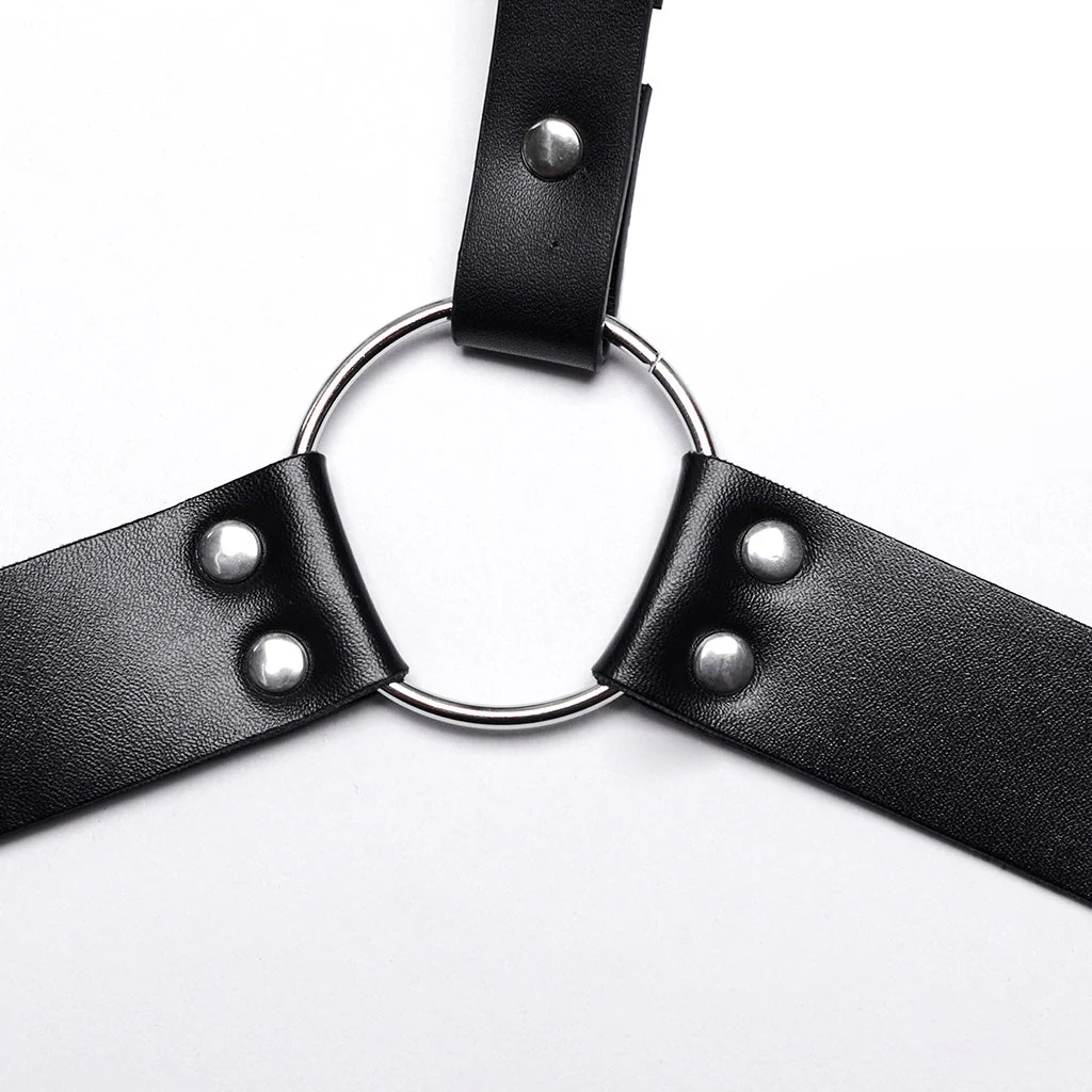 WS-606BDM Gothic Punk Leather Body Harness Adjustable Straps - Image 9