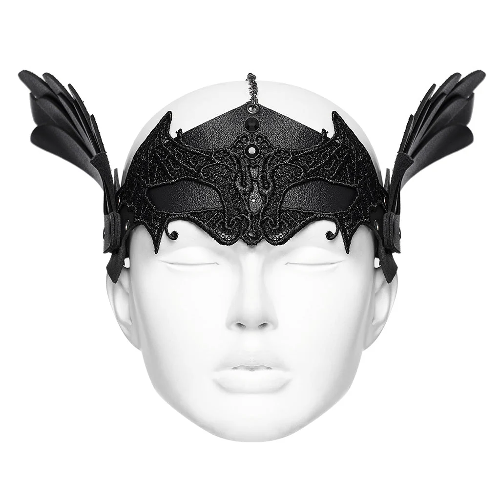 WS-607QTF Gothic Bat Wing Chain Headdress Punk Accessories Mask - Image 10