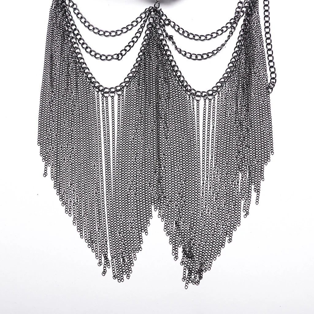 WS-607QTF Gothic Bat Wing Chain Headdress Punk Accessories Mask - Image 6