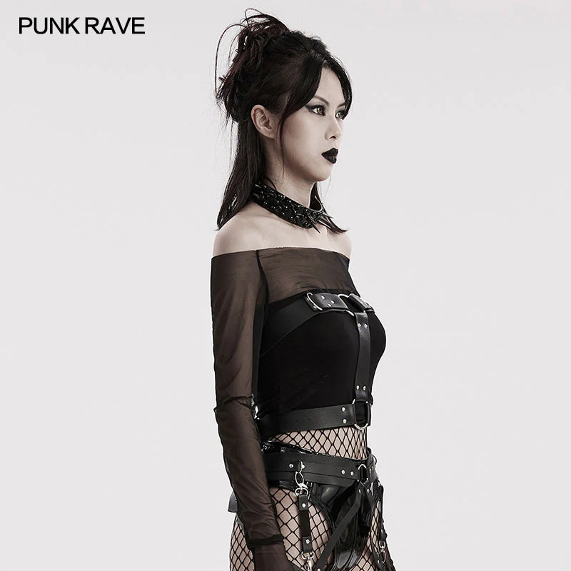 WS-608BDF Pink Gothic Waist Harness Adjustable Punk Accessories - Image 14