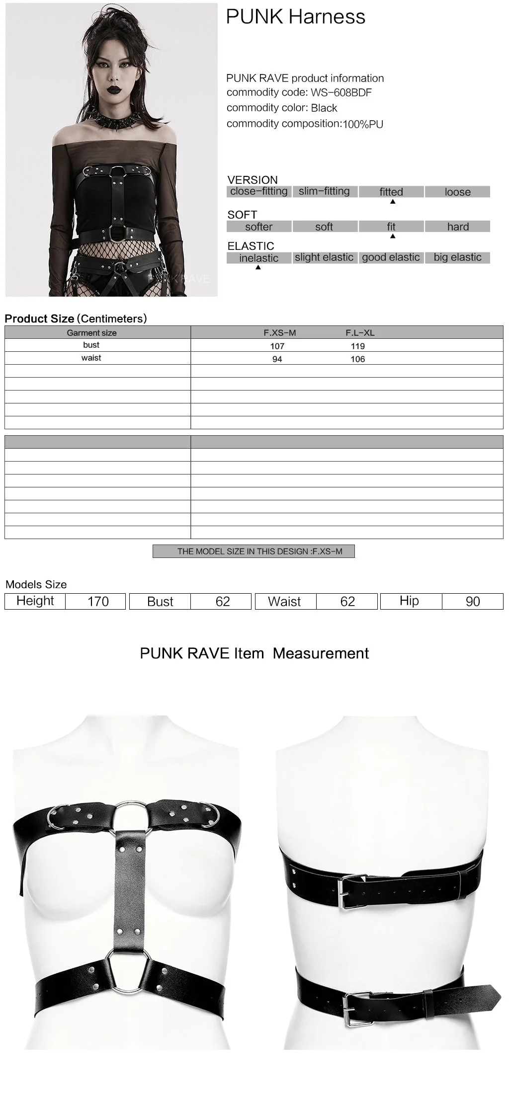 WS-608BDF Pink Gothic Waist Harness Adjustable Punk Accessories - Image 52