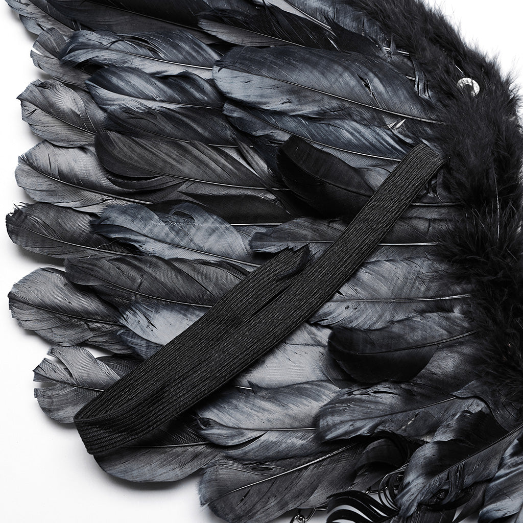 WS-609BDF Pink Feather Wing Harness with Chains Punk Accessories - Image 50
