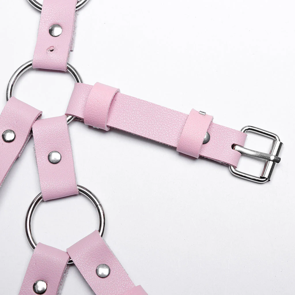 WS-612QTF Pink Gothic Leg Harness Punk Accessories Adjustable Fashion Belt Straps - Image 3
