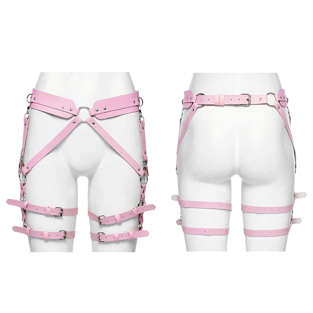 WS-612QTF Pink Gothic Leg Harness Punk Accessories Adjustable Fashion Belt Straps - Image 34