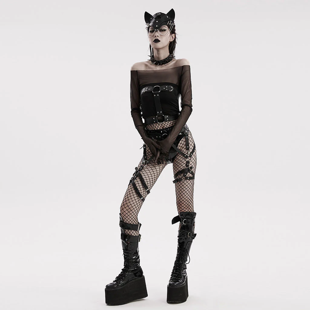 WS-612QTF Pink Gothic Leg Harness Punk Accessories Adjustable Fashion Belt Straps - Image 45