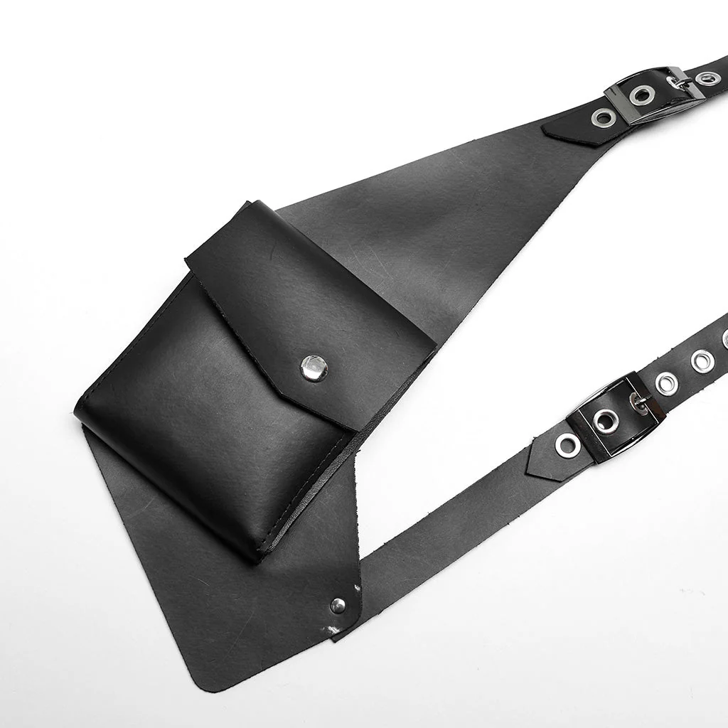 WS-614BDM Edgy Black Strap Punk Vest with Studded Details - Image 12