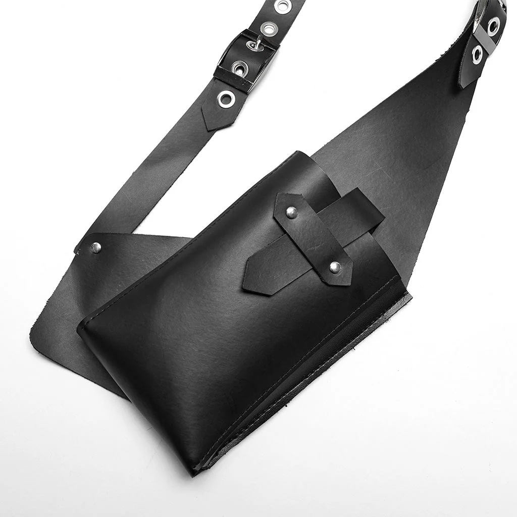 WS-614BDM Edgy Black Strap Punk Vest with Studded Details - Image 9