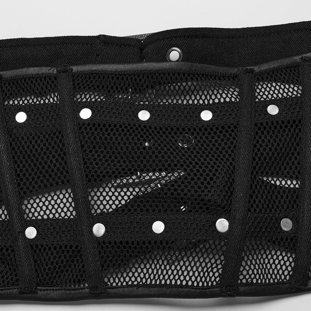 WS-619YDF Steampunk Mesh Buckle Lace-Up Punk Corset Fashion - Image 11