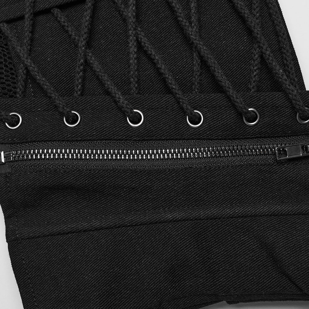 WS-619YDF Steampunk Mesh Buckle Lace-Up Punk Corset Fashion - Image 12