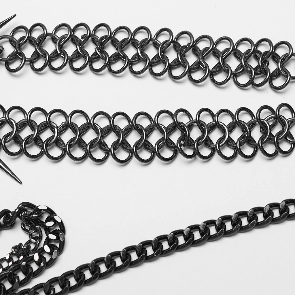 WS-621LHF Edgy Spiked Chain Harness Punk Accessories Statement Piece - Image 10