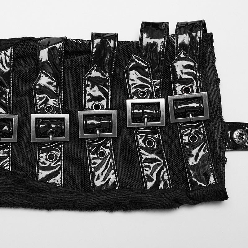 WS-622JTF Gothic Mesh Buckle Over-the-Knee Punk Accessories Leg Warmers - Image 5