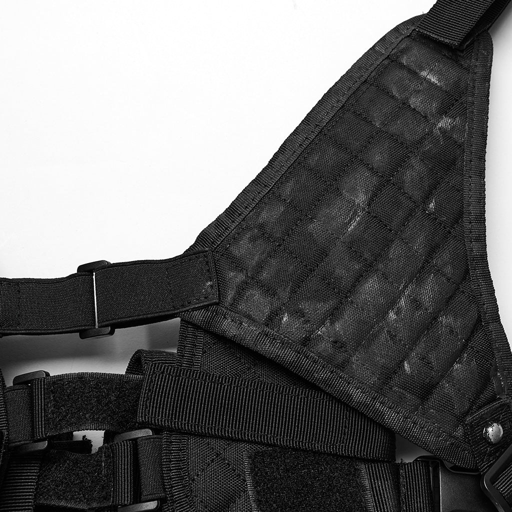 WS-626BD Stealthy Gothic Tactical Vest Punk Accessories Adjustable black Harness - Image 9