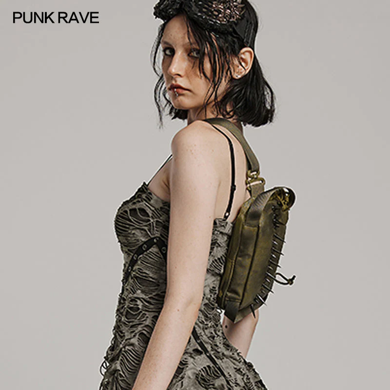 WS-627BB Edgy Black One-Shoulder Spiked Bag Punk Accessories - Image 14