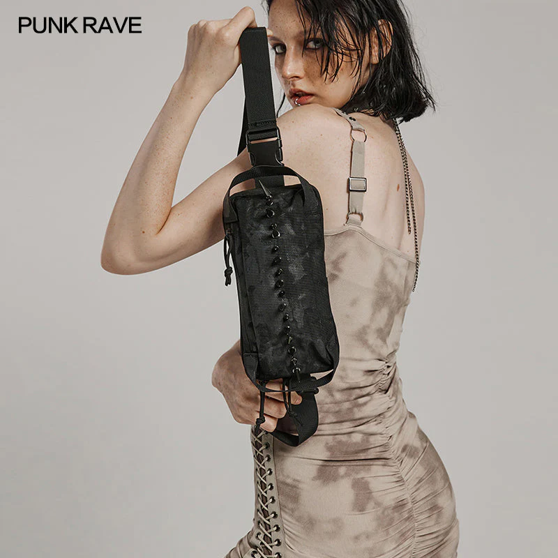 WS-627BB Edgy Black One-Shoulder Spiked Bag Punk Accessories - Image 25