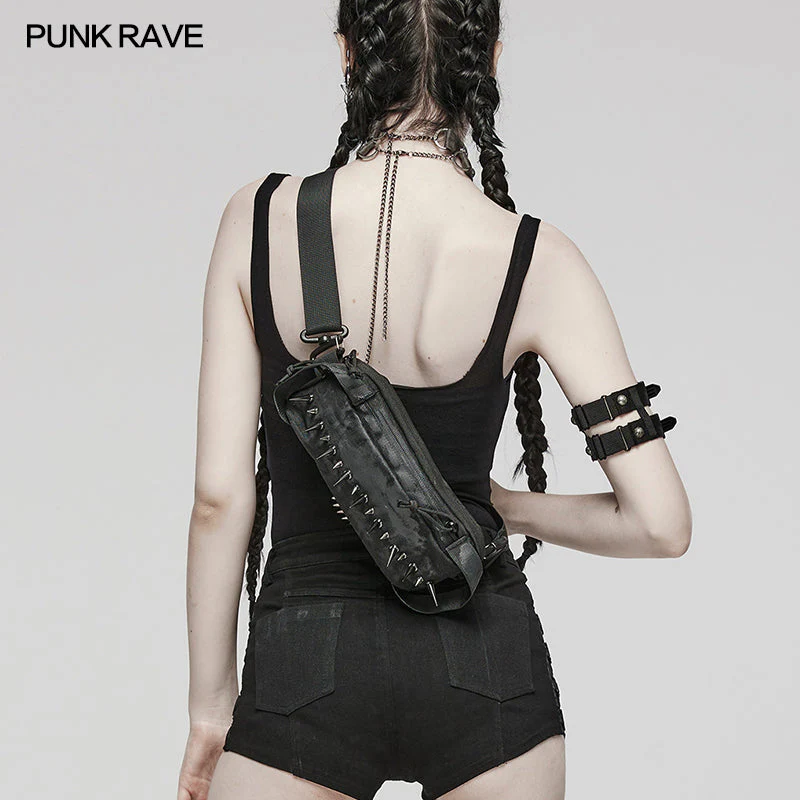 WS-627BB Edgy Black One-Shoulder Spiked Bag Punk Accessories - Image 26