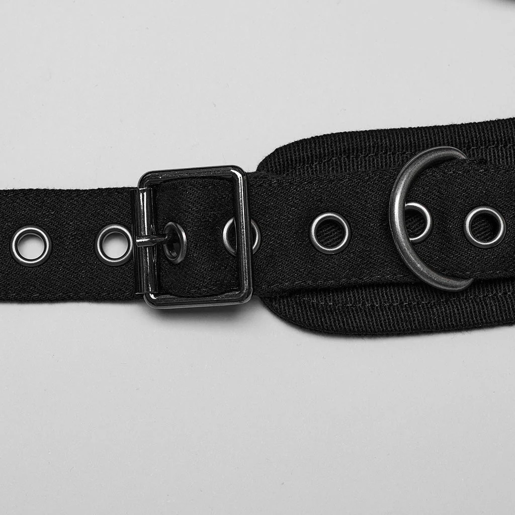 WS-629BDF Riveted Asymmetrical black Punk Shoulder Harness Accessory - Image 18