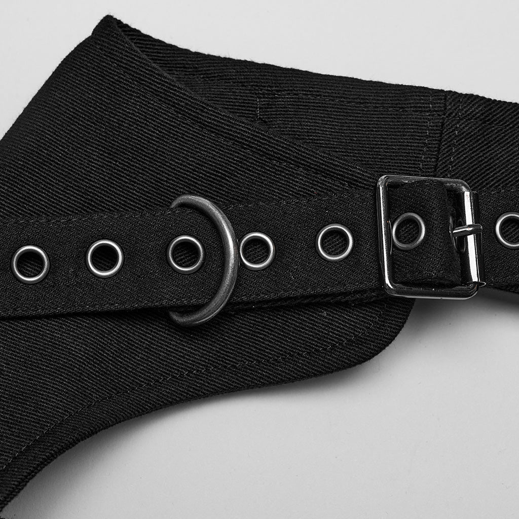 WS-629BDF Riveted Asymmetrical black Punk Shoulder Harness Accessory - Image 20