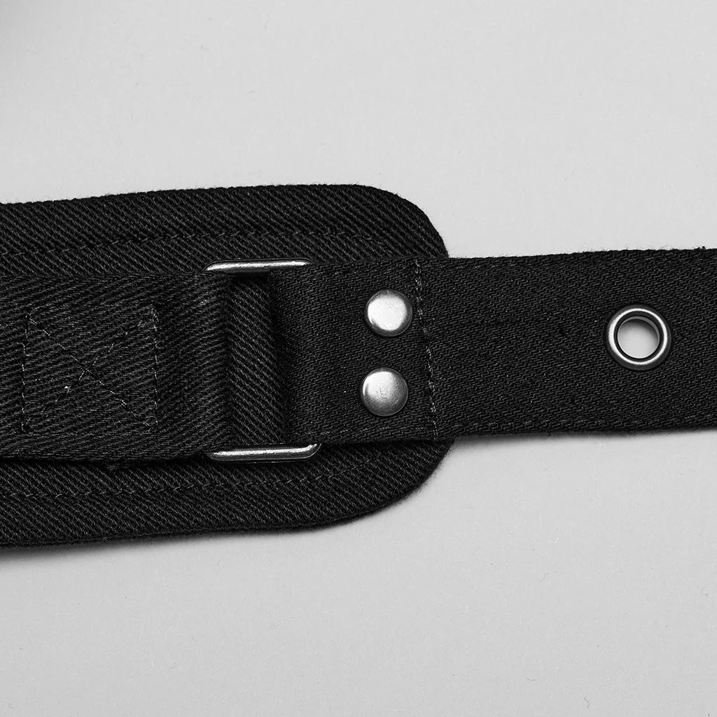 WS-629BDF Riveted Asymmetrical black Punk Shoulder Harness Accessory - Image 9