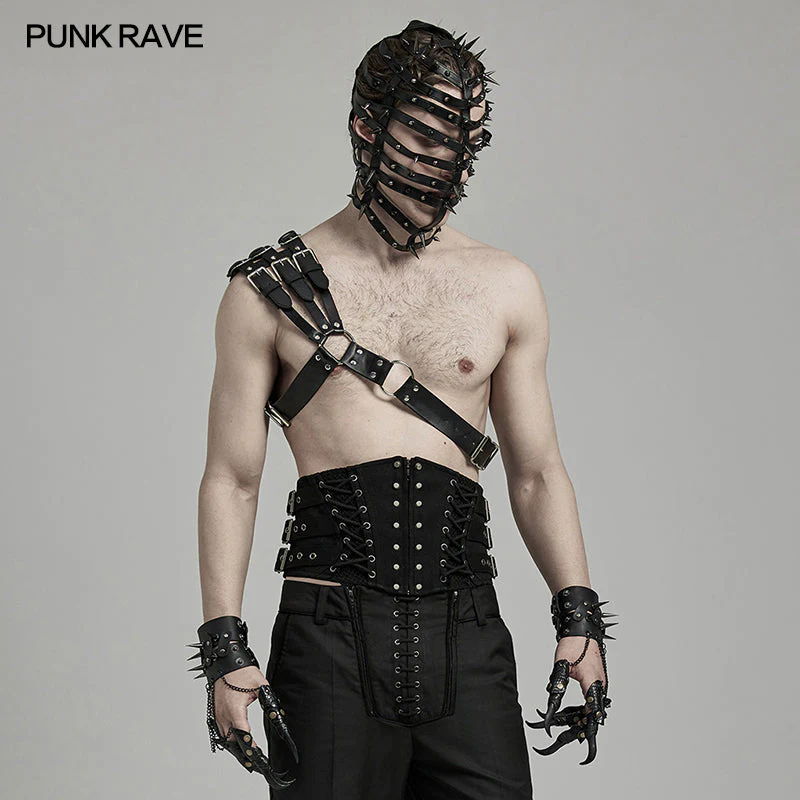 WS-636BDM Edgy Shoulder Harness Spiked Punk Accessories Adjustable Straps - Image 2