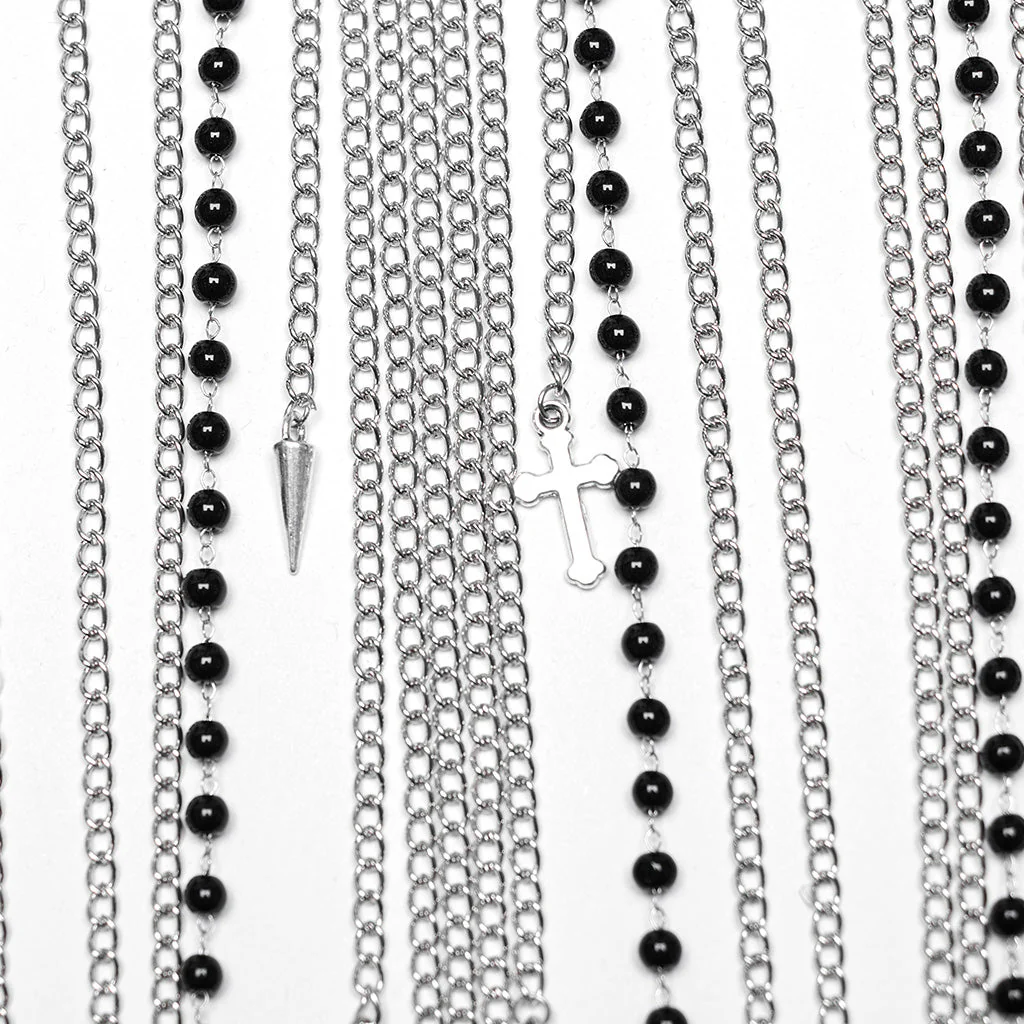 WS-650LHF Gothic Silver Chain Body Jewelry Punk Accessories - Image 17
