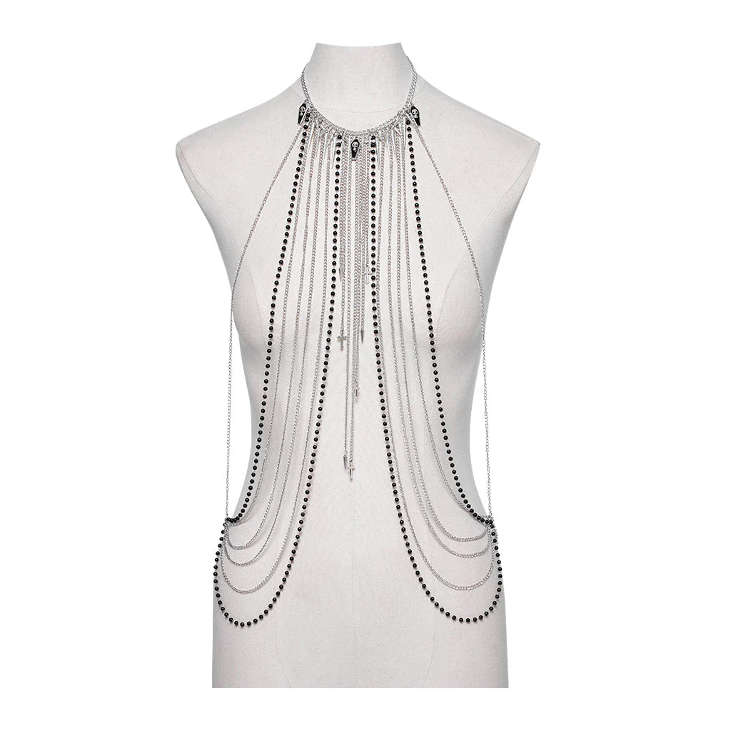 WS-650LHF Gothic Silver Chain Body Jewelry Punk Accessories - Image 19