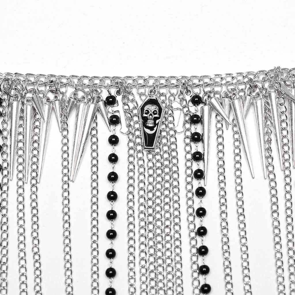 WS-650LHF Gothic Silver Chain Body Jewelry Punk Accessories - Image 7