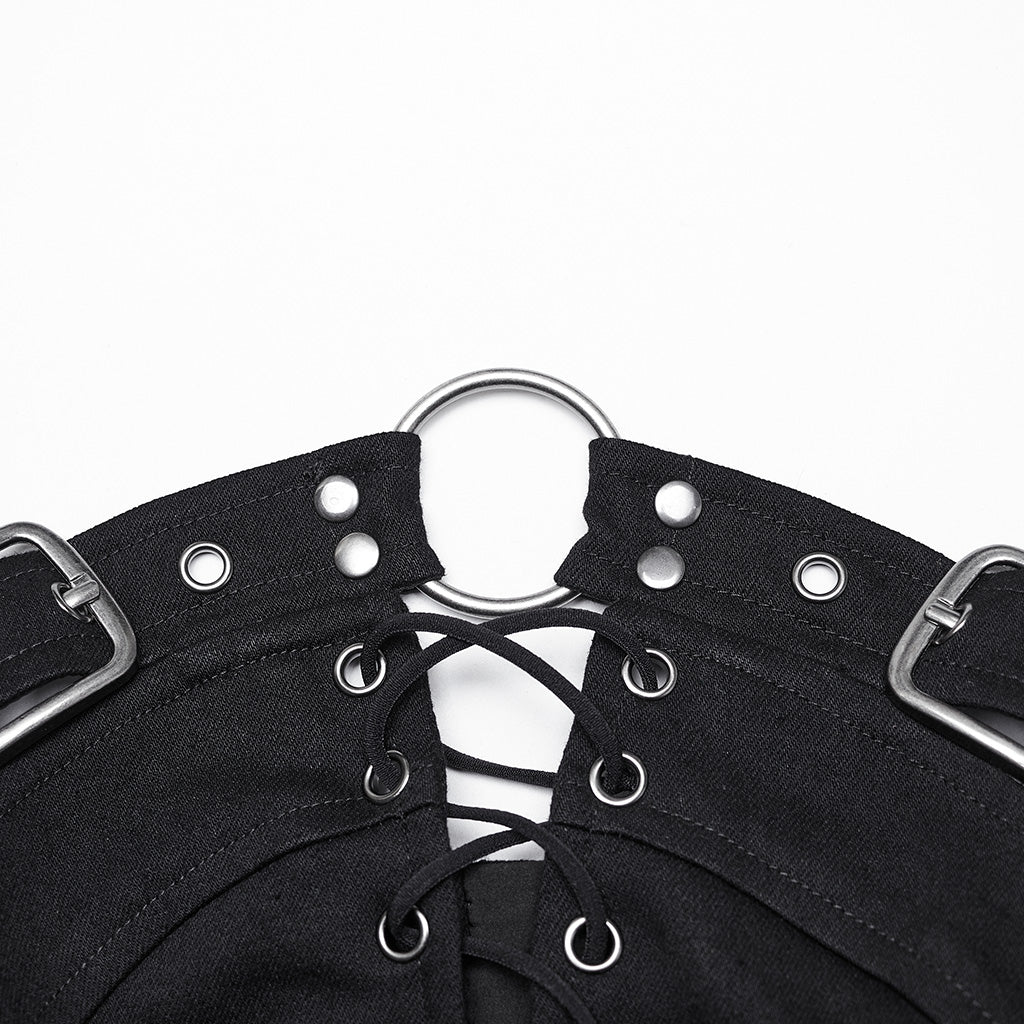 WS-653YDF Gothic Lace-Up Cutout Strapless Punk Corset Top - Image 7