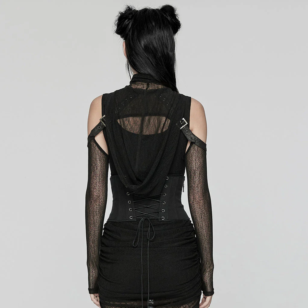 WS-656YDF Gothic Punk Corset Belt with Buckles and Lacing - Image 5