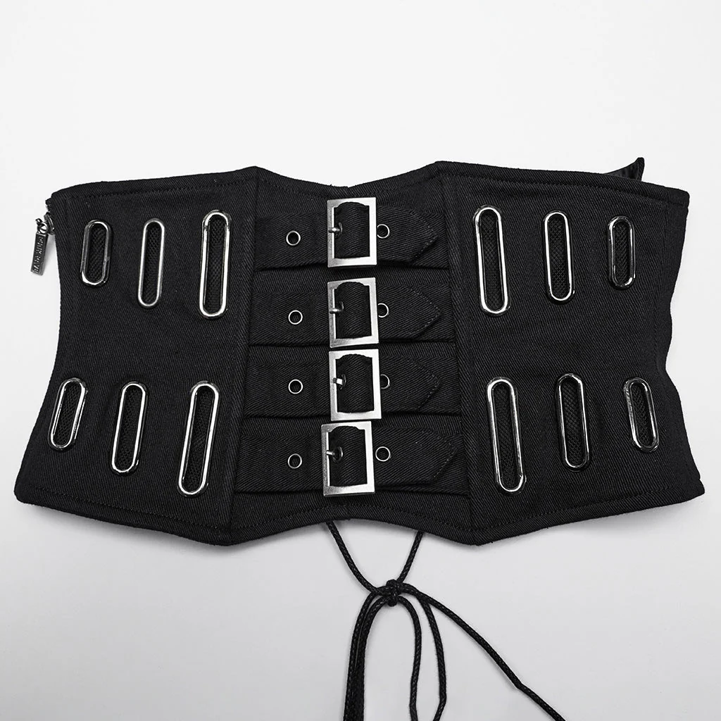 WS-656YDF Gothic Punk Corset Belt with Buckles and Lacing - Image 7
