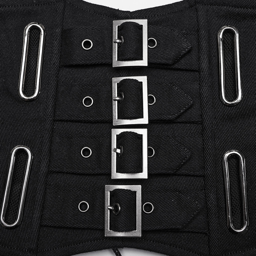 WS-656YDF Gothic Punk Corset Belt with Buckles and Lacing - Image 8