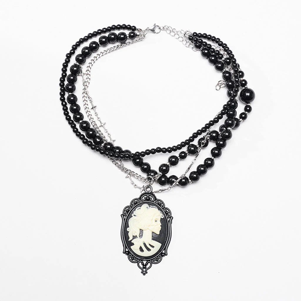 WS-658LHF Vintage Gothic Multi-Layer Cross Bead Necklace - Image 24