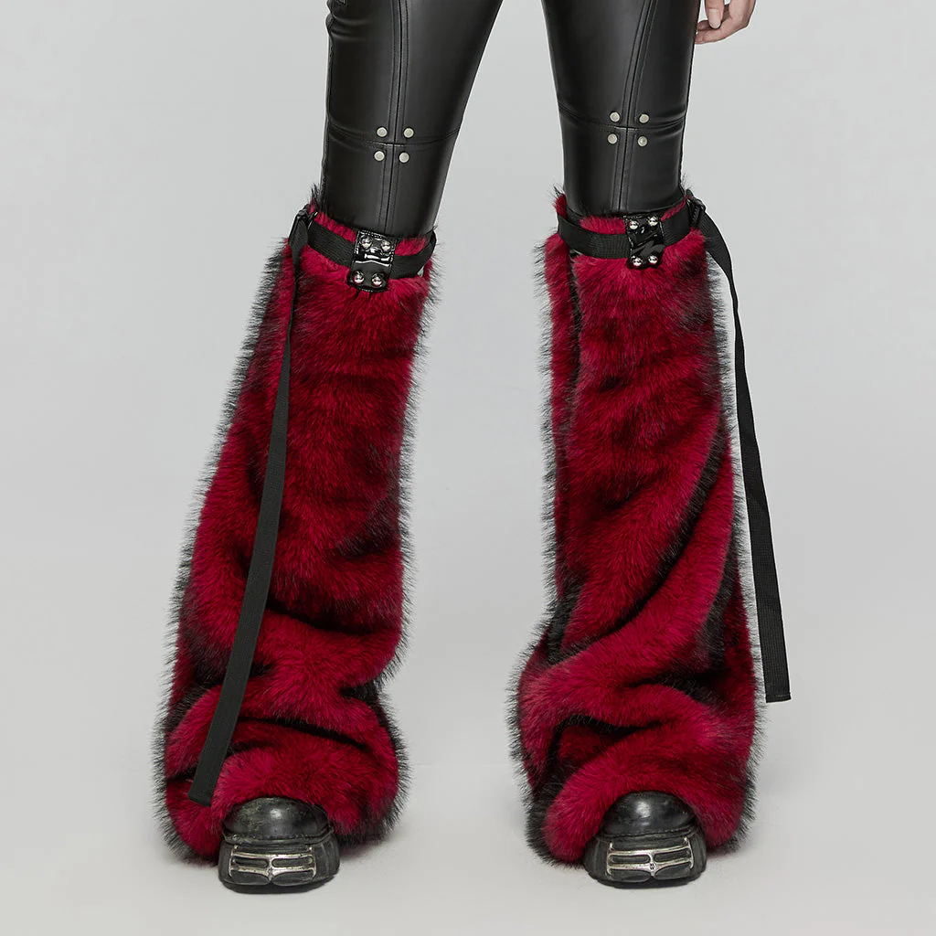 WS-672JTF Faux Fur Strapped Leg Warmers Punk Accessories Deluxe - Image 33