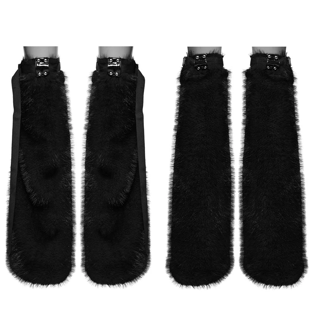 WS-672JTF Faux Fur Strapped Leg Warmers Punk Accessories Deluxe - Image 41