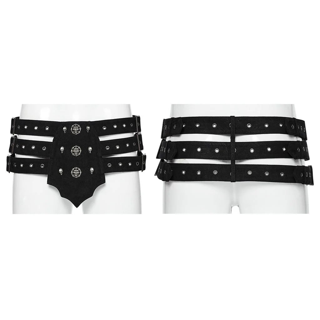 WS-673YDM Gothic Studded Multi-Strap Belt Punk Accessories