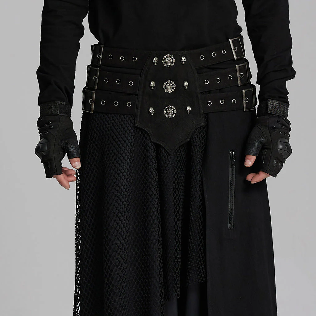 WS-673YDM Gothic Studded Multi-Strap Belt Punk Accessories - Image 3