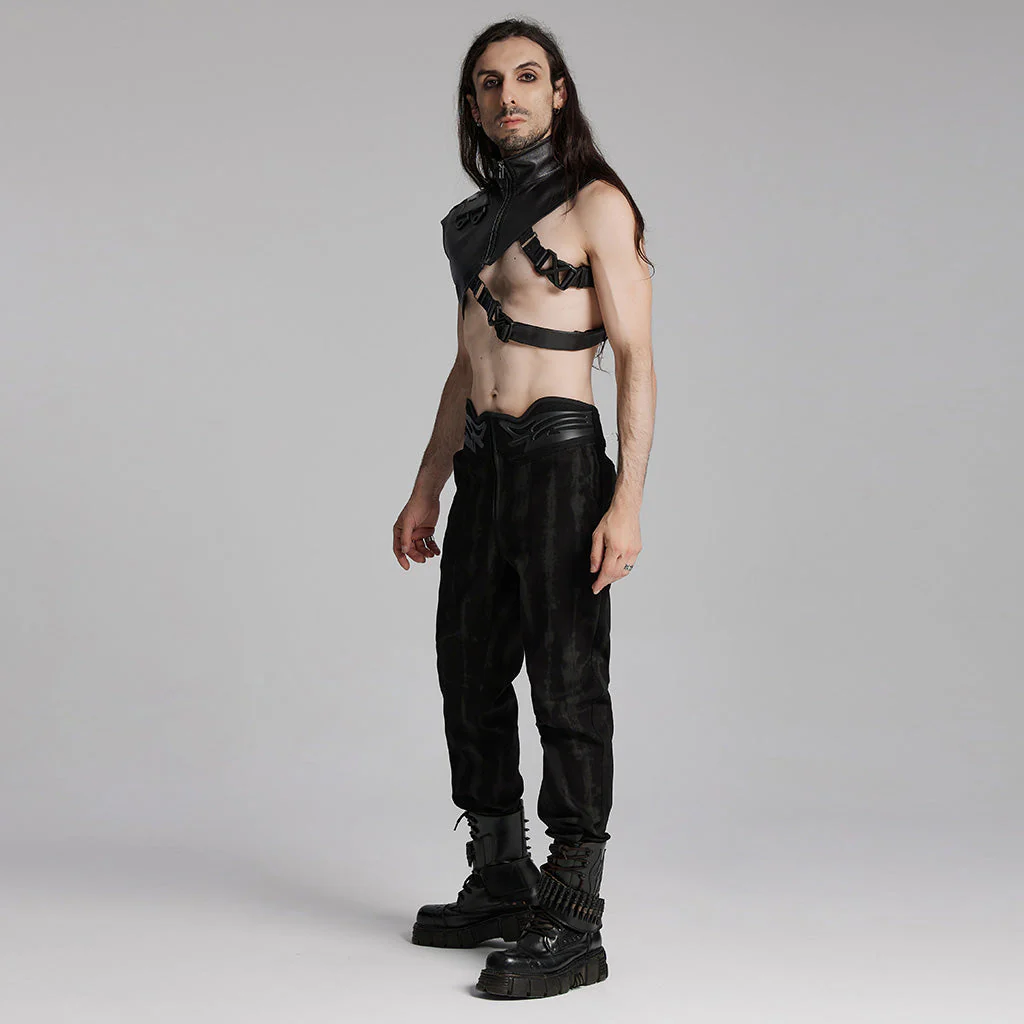 WS-676OTM Edgy Cyberpunk Shoulder Harness Vest with Straps Punk Accessories - Image 15