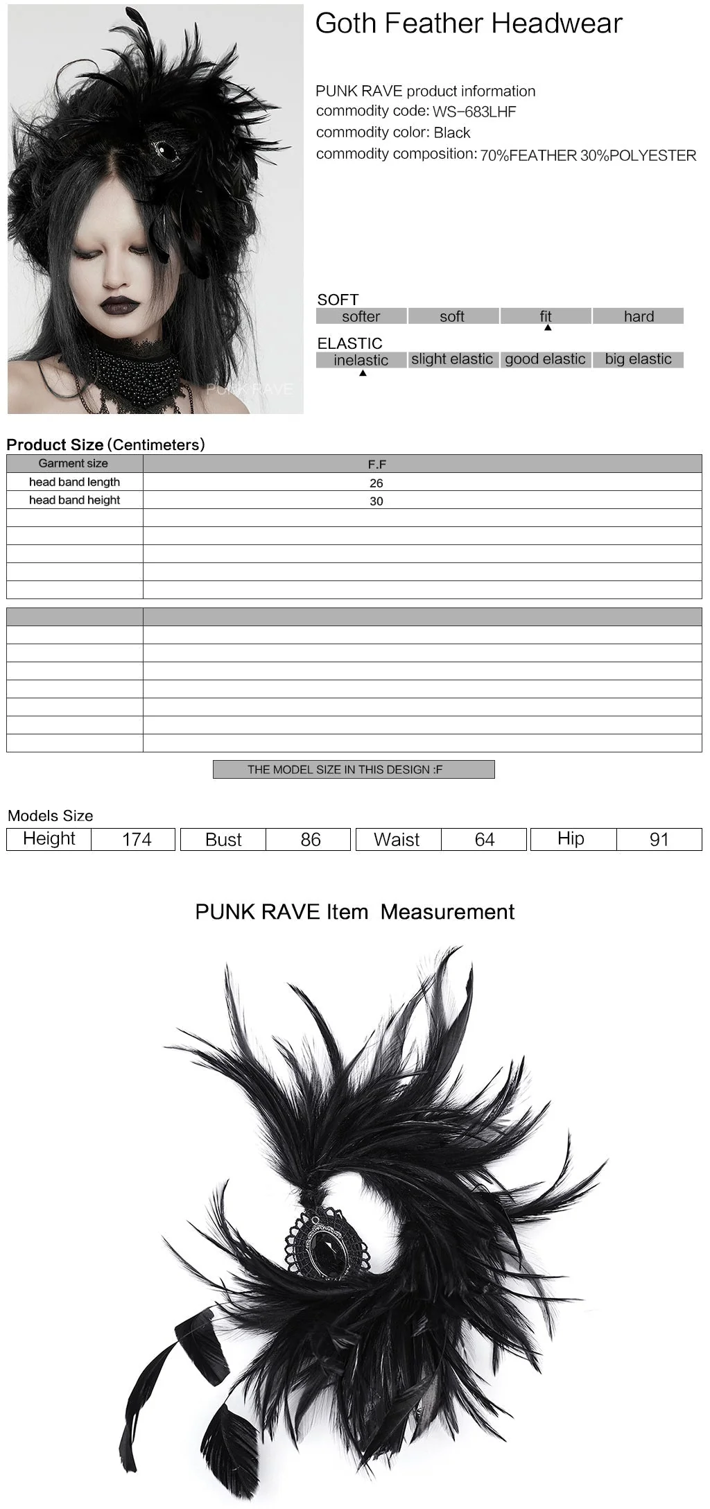 WS-683LHF Gothic Feather Fascinator Headpiece with Mystic Eye Gemstone - Image 30