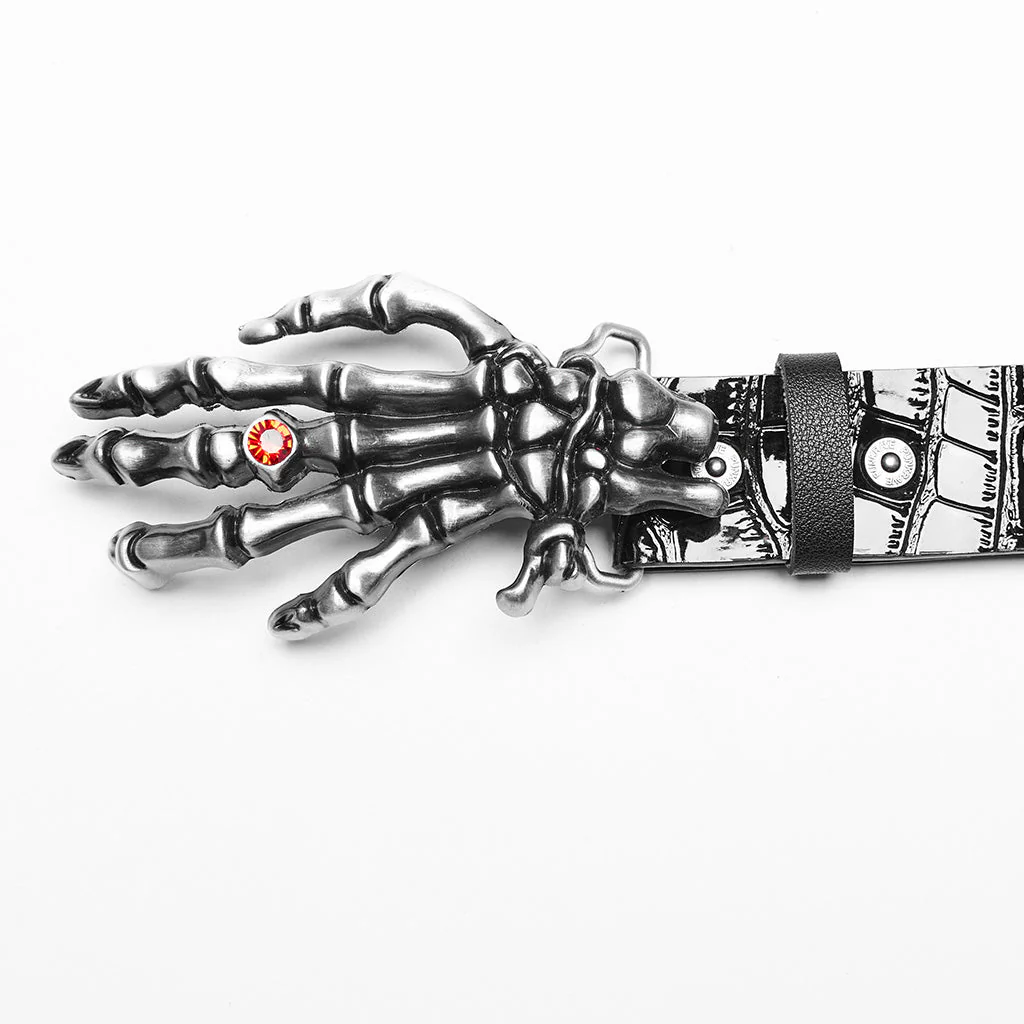 WS-684YD Gothic Ghost Claw Belt Red Rhinestone Punk Accessories - Image 16