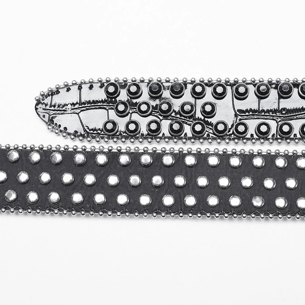WS-685YD Heart Buckle Studded Belt Punk Accessories Gothic Waistband - Image 8