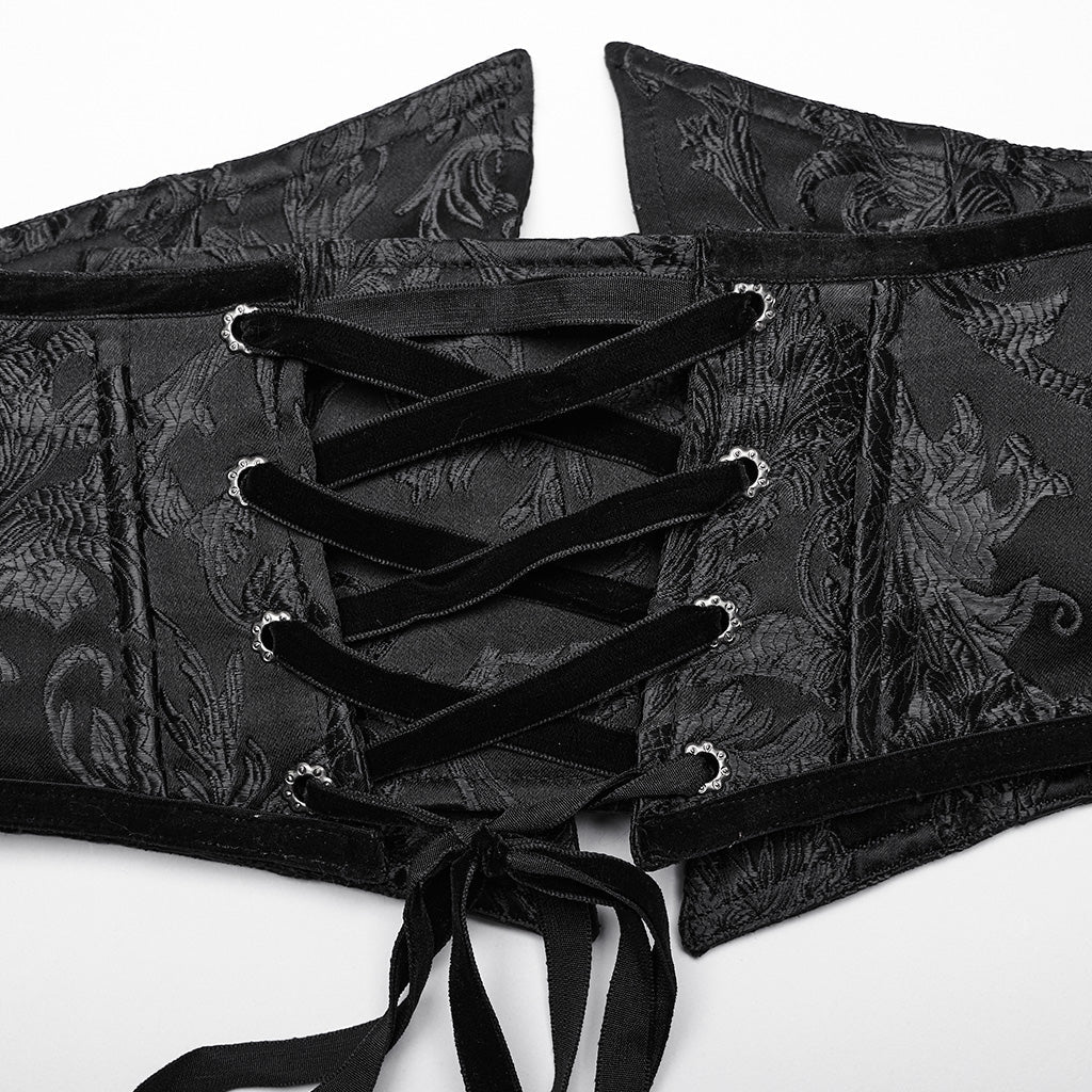 WS-686YDF Sheer Gothic Corset with Layered Mesh Skirt Design - Image 28