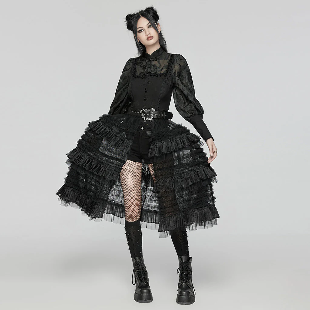 WS-688JTF Gothic Black Knee-High Spiked Punk Socks Fashion Accessories - Image 5