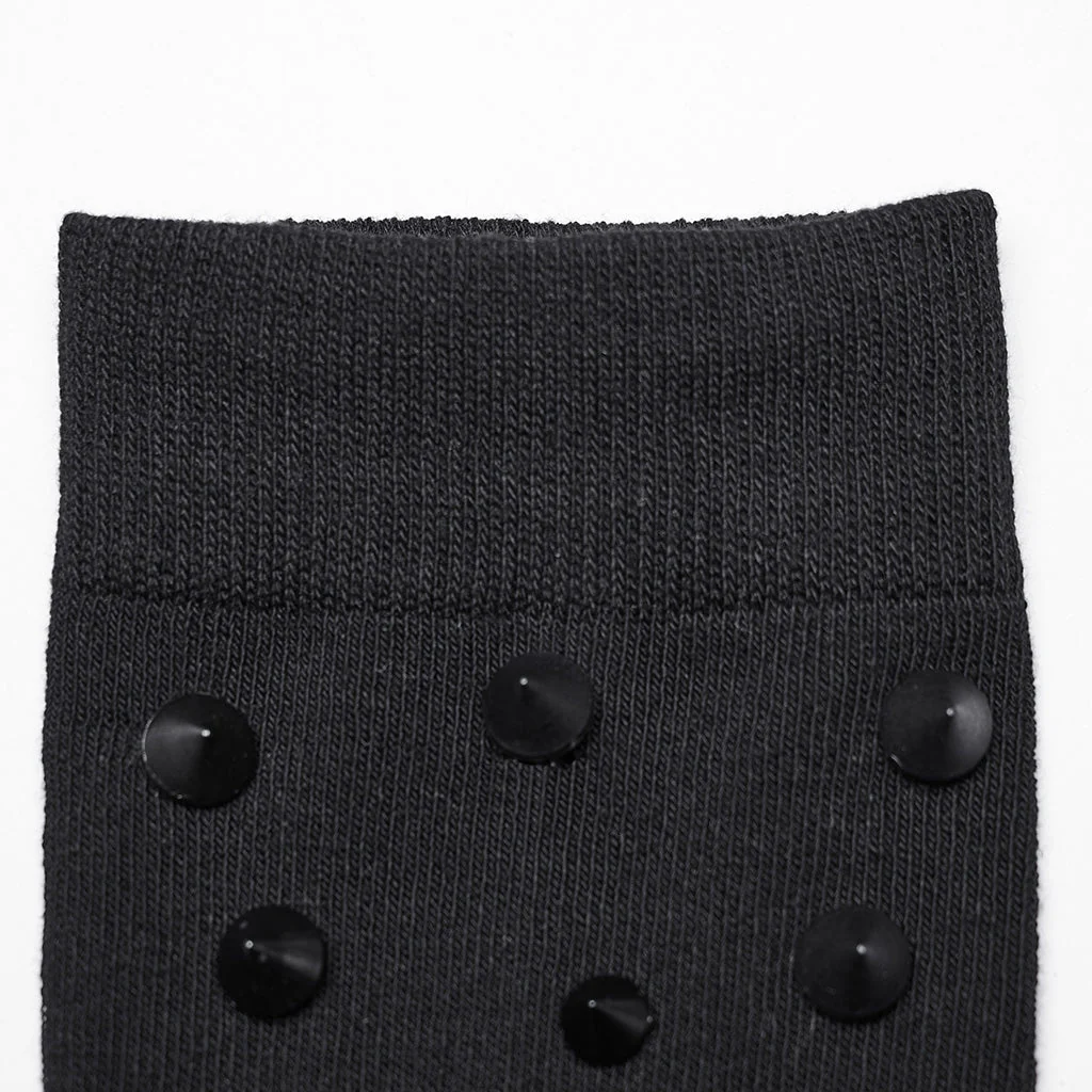 WS-688JTF Gothic Black Knee-High Spiked Punk Socks Fashion Accessories - Image 7