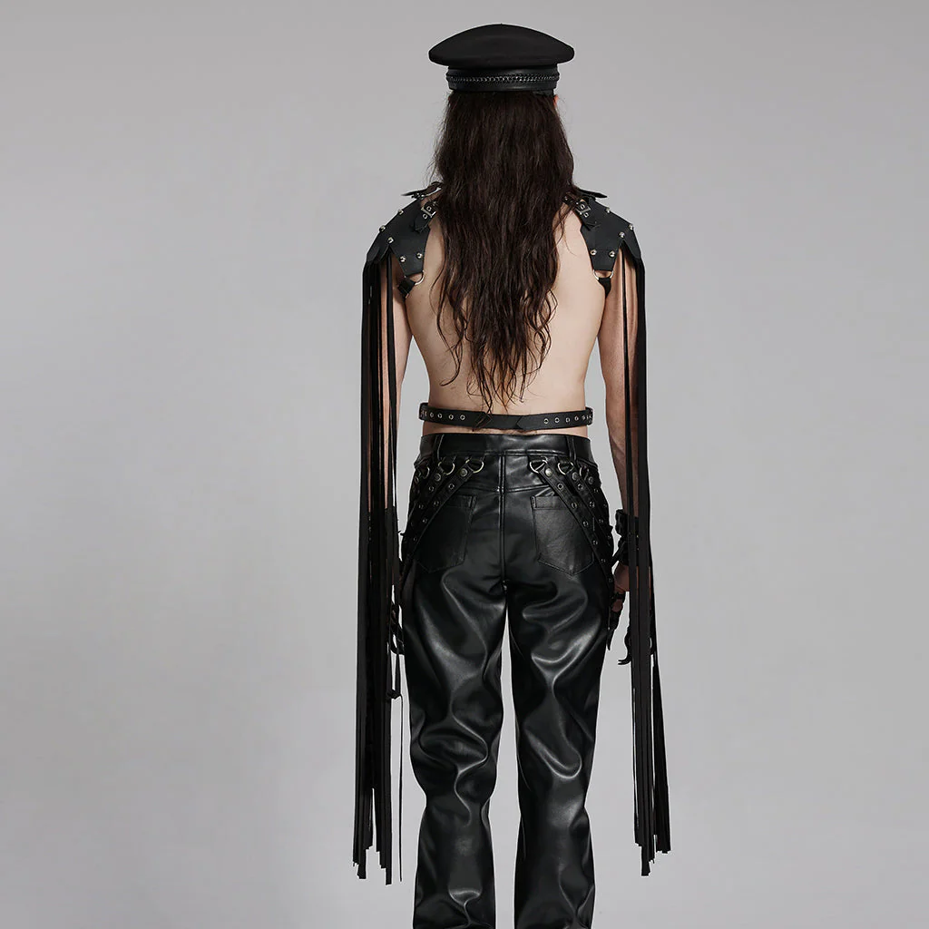 WS-693OTM Punk Tassel Harness Shoulder Armor Gothic Accessories Fashion - Image 14