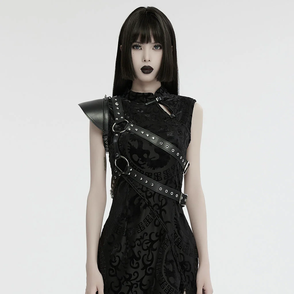 WS-694BDF Edgy Leather Single Shoulder Harness Punk Accessories - Image 13