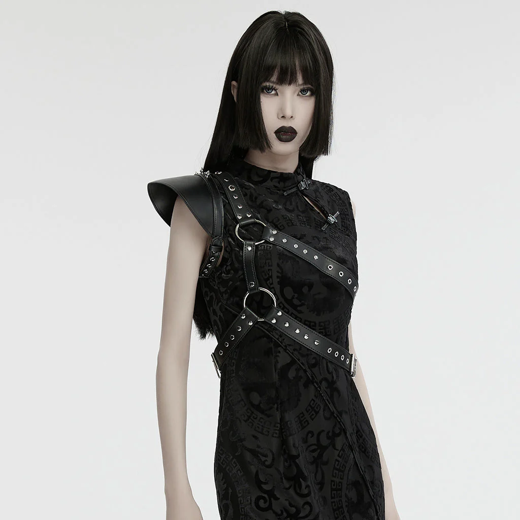 WS-694BDF Edgy Leather Single Shoulder Harness Punk Accessories - Image 14
