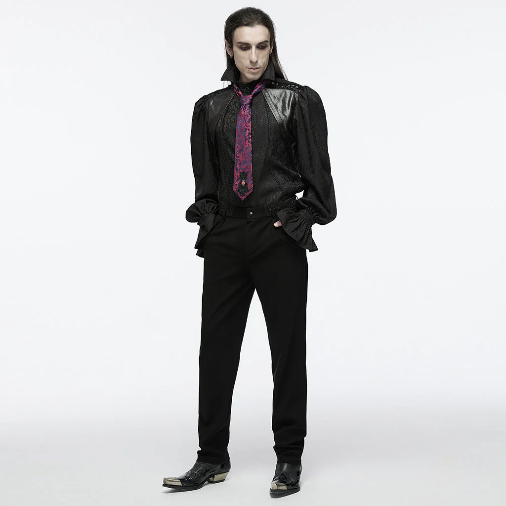 WS-700LHM Gothic Floral Tie Elegant Dark Blue Red Accessories - Image 6