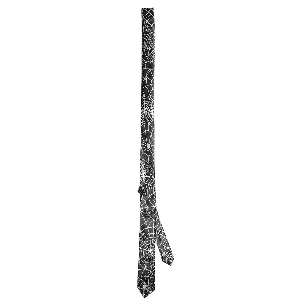 WS-701LHF Gothic Spider Web Punk Tie Accessory Black Polyester Design - Image 15