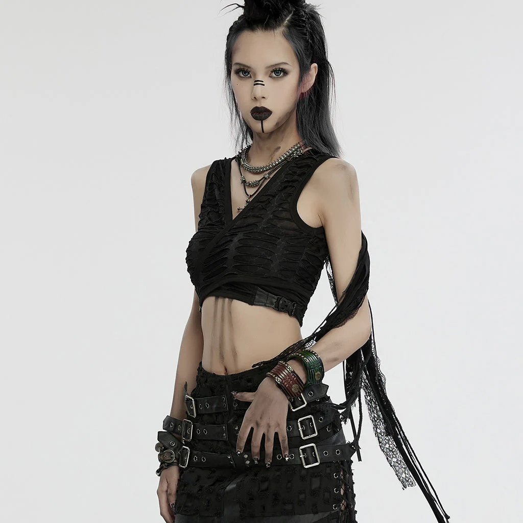 WS-712SSF Rustic Leather Rivet Cuff Punk Accessories Bold Design - Image 4